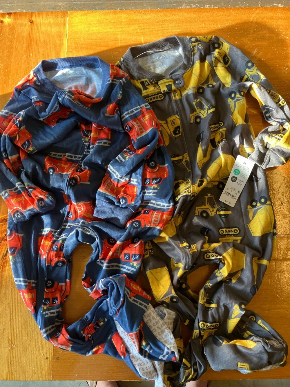 Carter's Yellow and Gray Baby Zippered Onezie Sleeper 2 pack